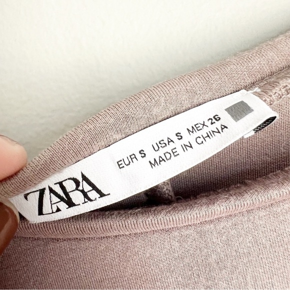 2/25 Zara Neoprene Scuba Pullover Athletic Wear Dusty Rose Small 2712 961 706 - Picture 4 of 7